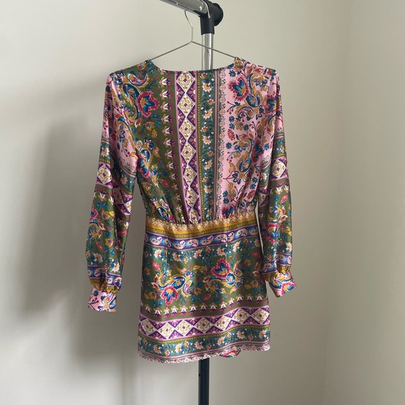Zara Satin Effect Multicolored Print Mini Dress XS - Picture 3 of 5